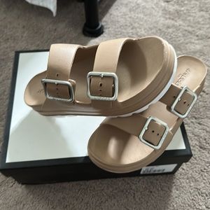J Slides Simply B Double Buckle Slide Sandals